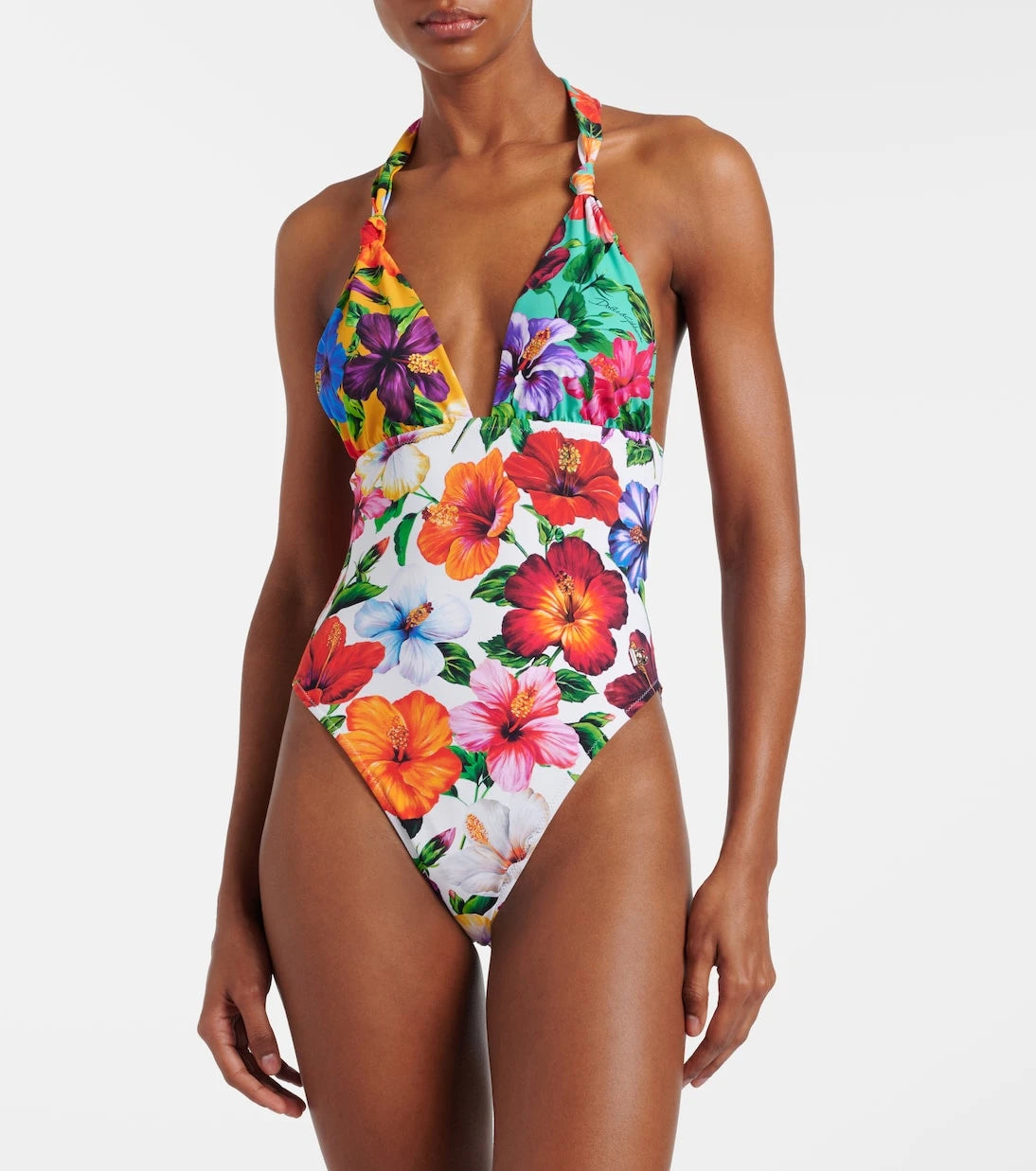 Dolce&Gabbana - Floral halterneck swimsuit
