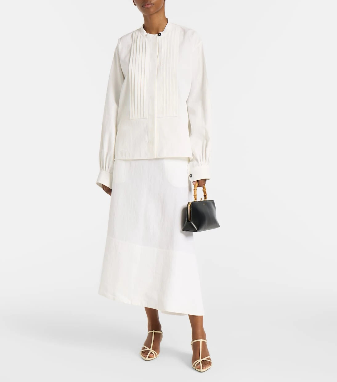 Jil Sander - تنورة ميدي غير متماثلة من الكتان