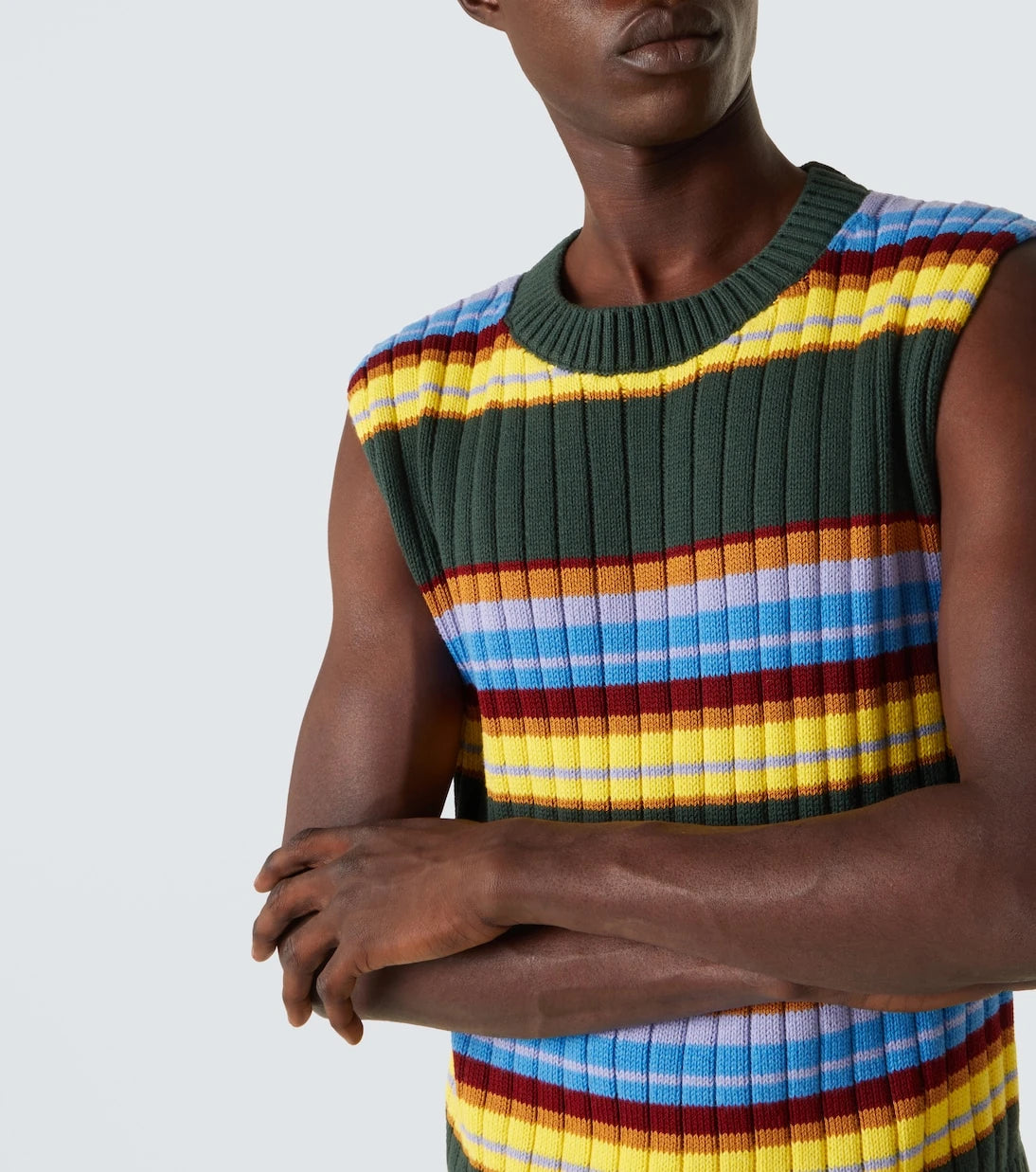 Dries Van Noten - Striped cotton and wool sweater vest