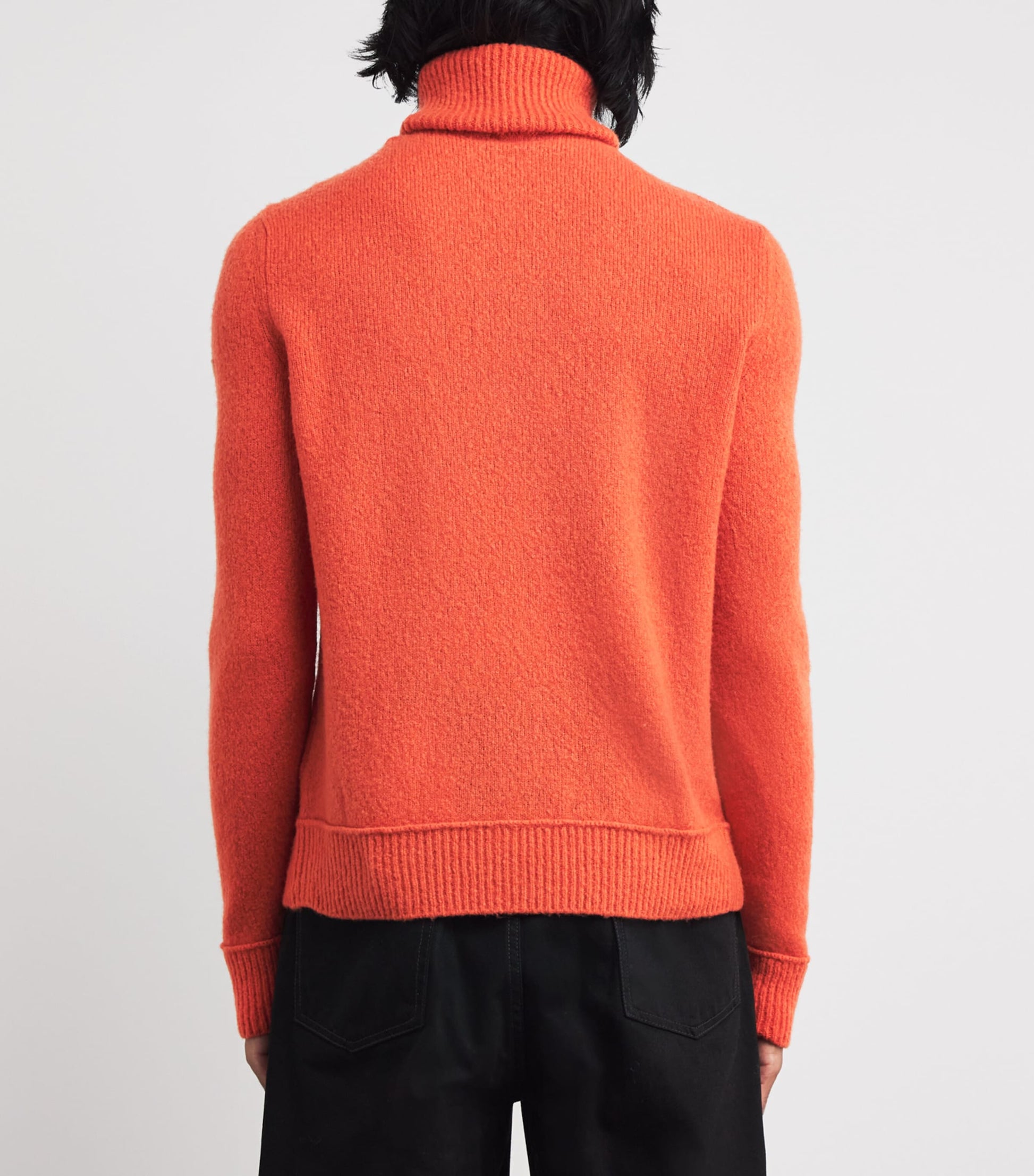 Orange Wool-Blend Rollneck Sweater