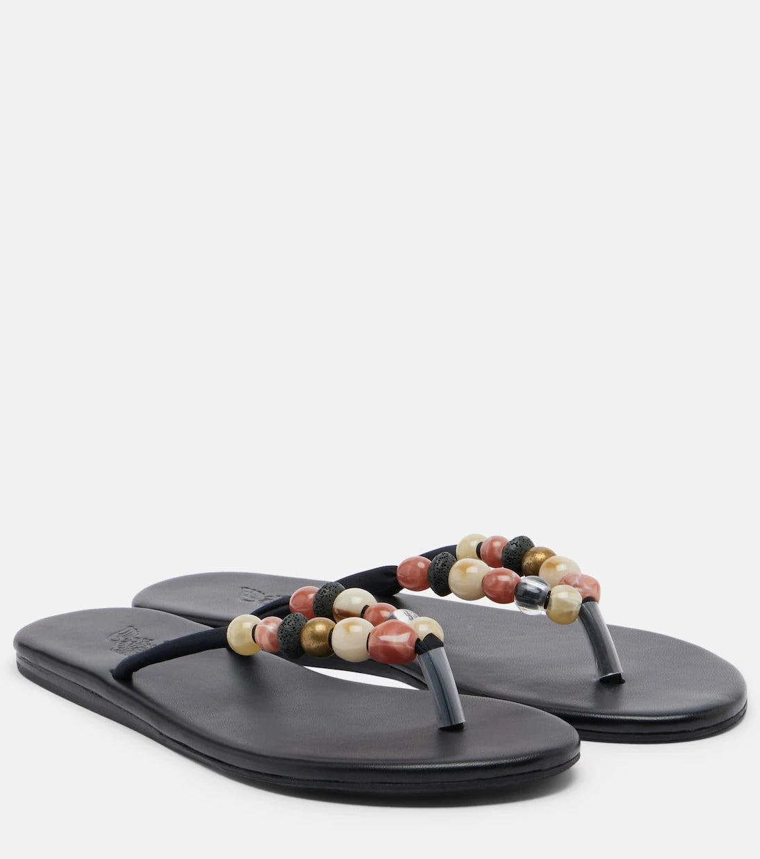 Ancient Greek Sandals - Saionara beaded leather thong sandals