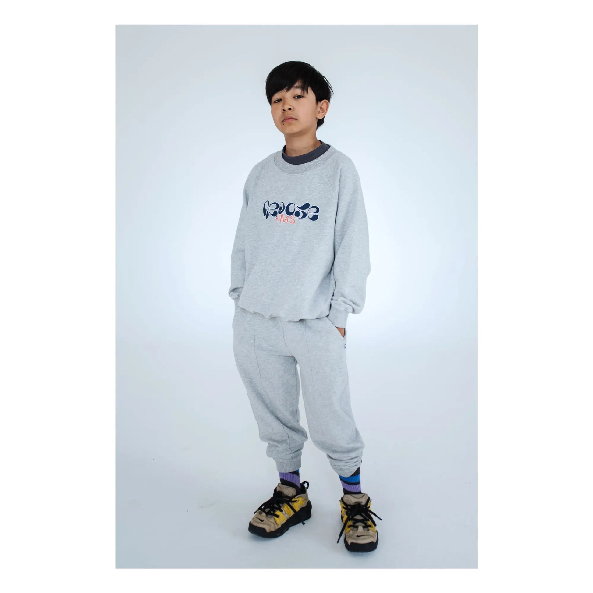 Repose AMS - Organic cotton logo sweatshirt | Heather grey