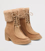 Jimmy Choo Beige Hali 60 Suede Shearling Boots