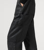 Waxed Denim Mila Cargo Trousers COATED BLACK