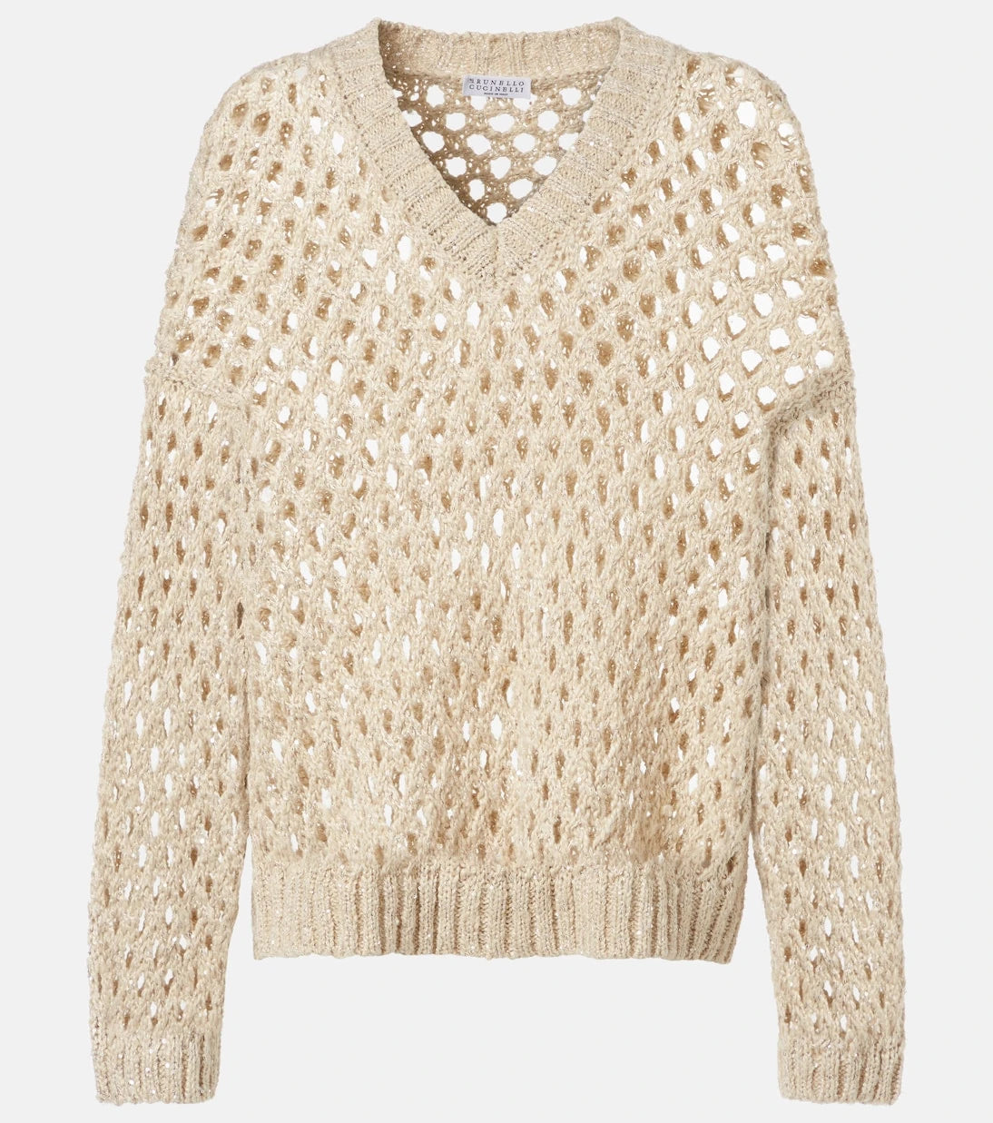 Brunello Cucinelli - Sequined silk and linen-blend sweater