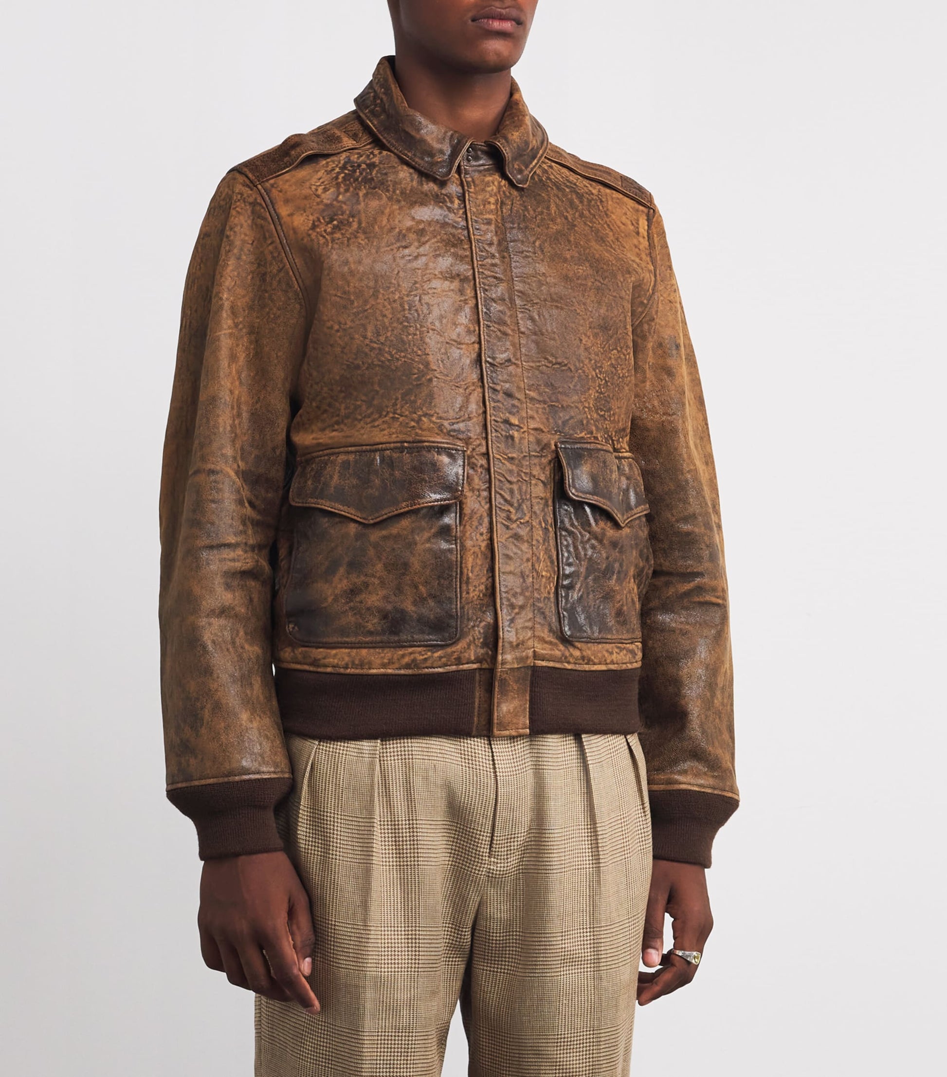 Brown Sheep Leather Flight Jacket