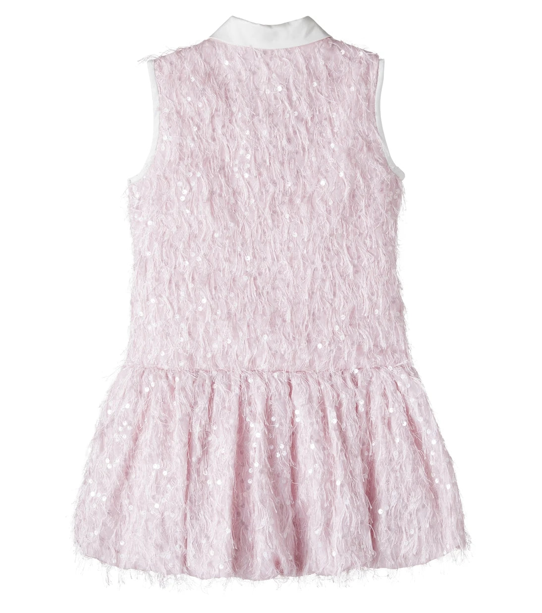 Monnalisa - Fringed sequined shirt dress