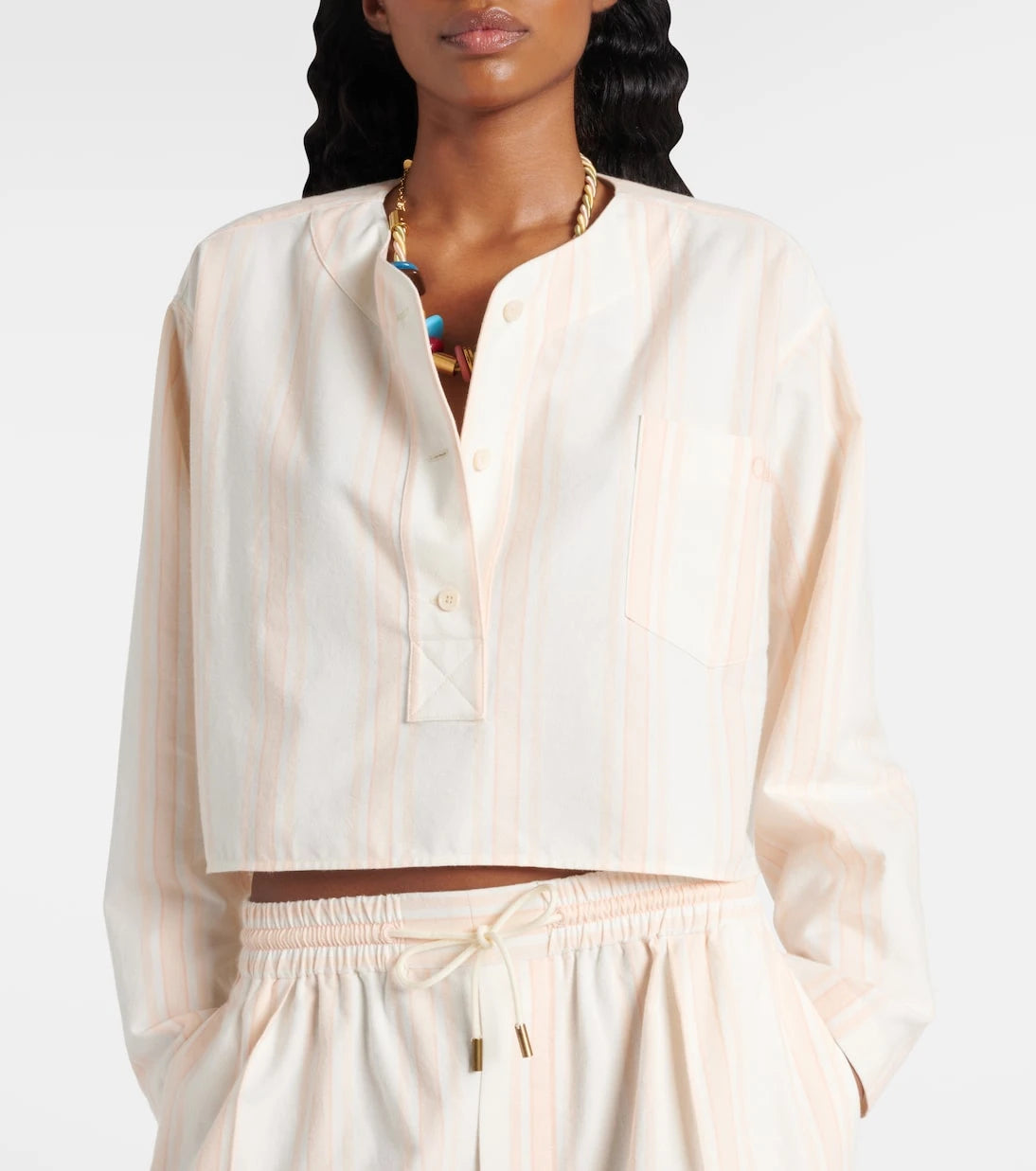 Chloé - Striped cotton crop top