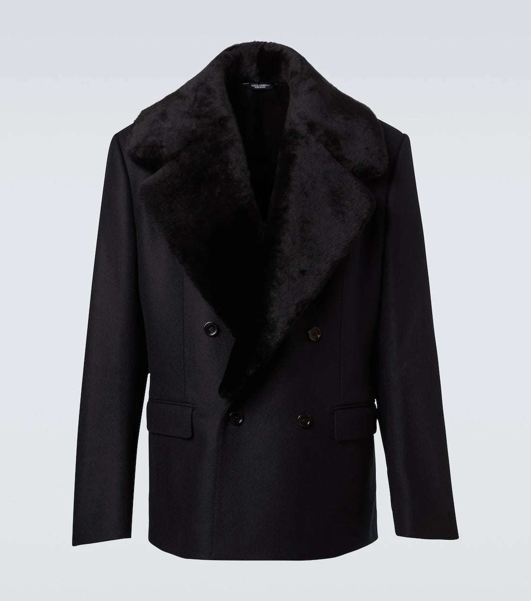 Dolce&Gabbana - Shearling-trimmed virgin wool blazer