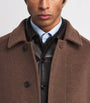 Auralee Brown Wool Mosser Soutien Collar Overcoat