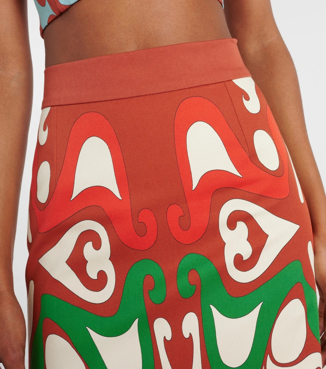 La DoubleJ - Baia printed cotton-blend midi skirt