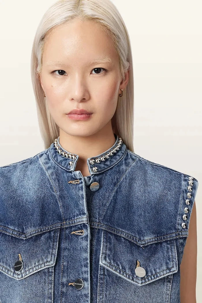 AllSaints елек дамски от деним MAV