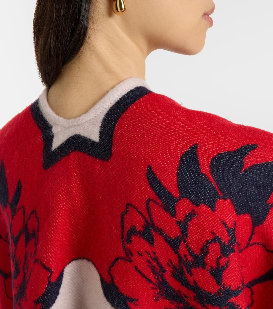 La DoubleJ - Soul floral wool and silk poncho
