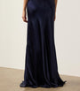 Ralph Lauren Collection Navy Satin Masina Maxi Skirt