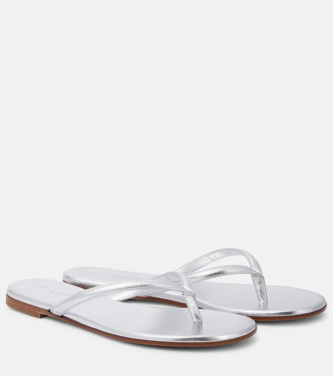 Gianvito Rossi - Calypso metallic leather thong sandals