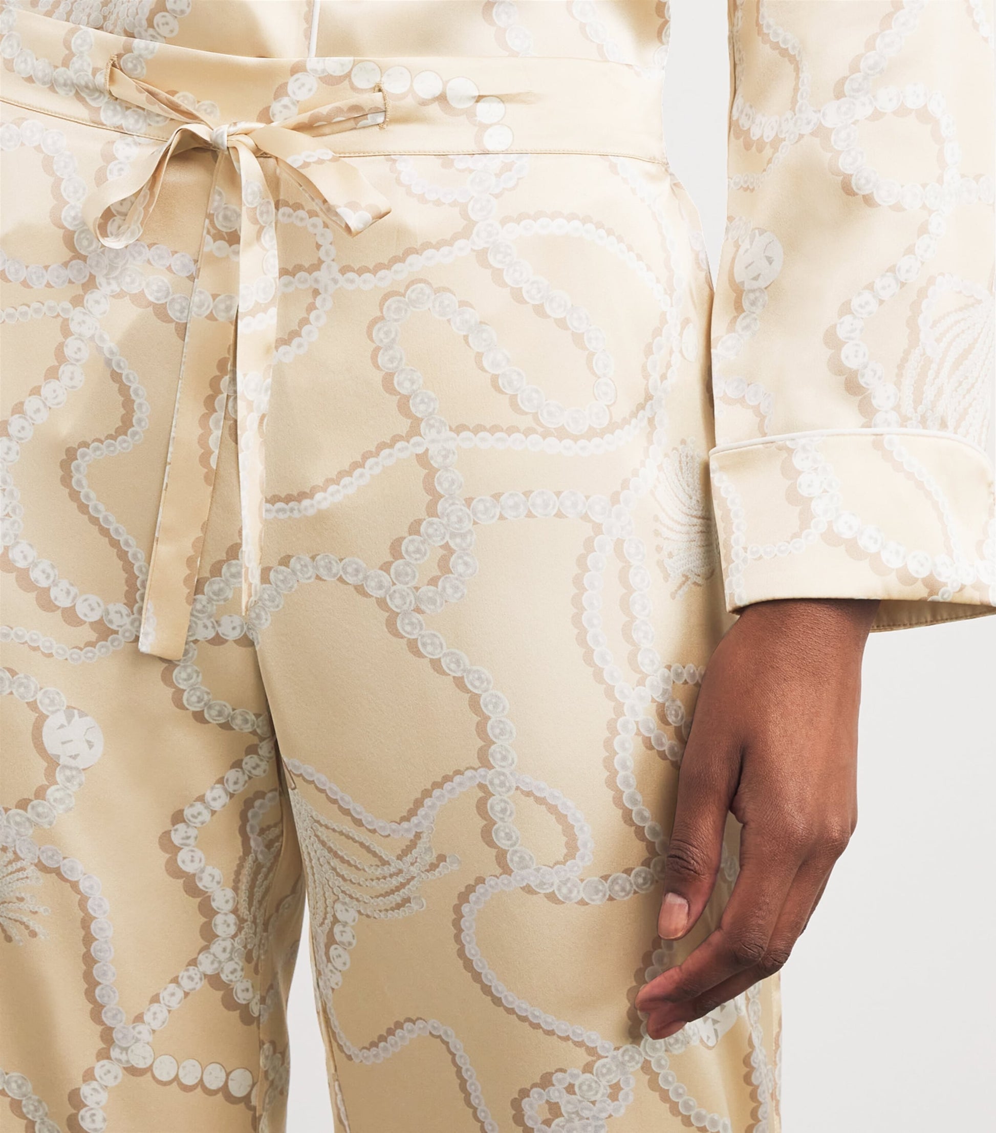 Silk Pearl Print Lila Pyjama Set