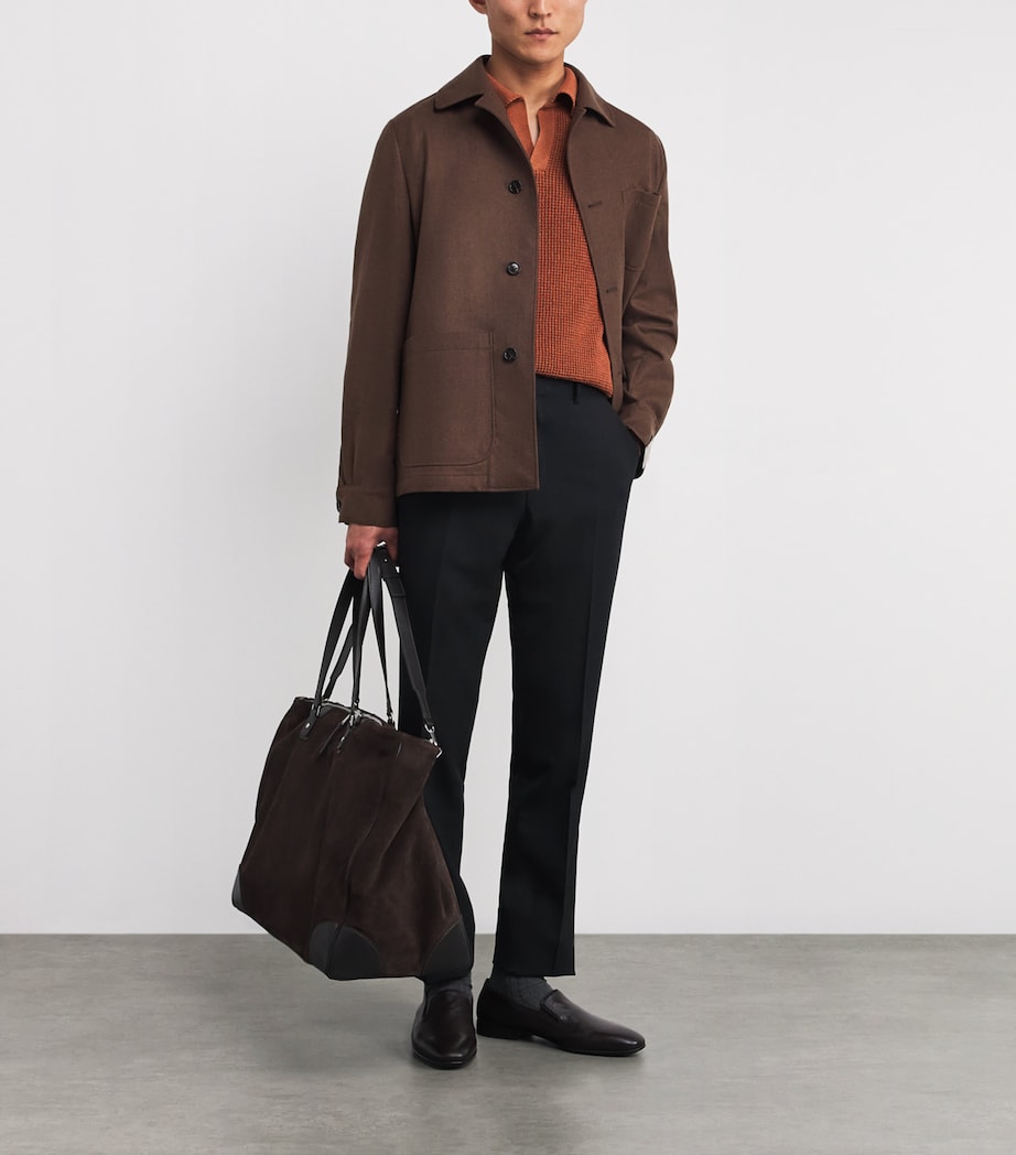 Silk-Cotton Knit Polo Shirt