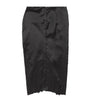 Balenciaga Black Satin Gathered Midi Skirt