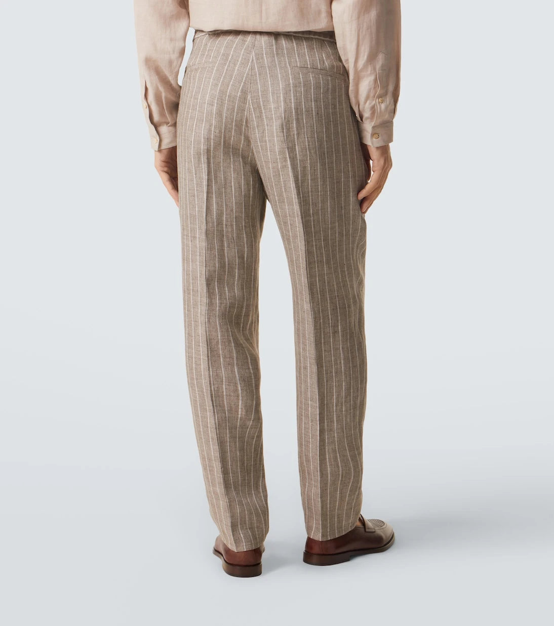 Brunello Cucinelli - Chalk stripe linen twill tapered pants