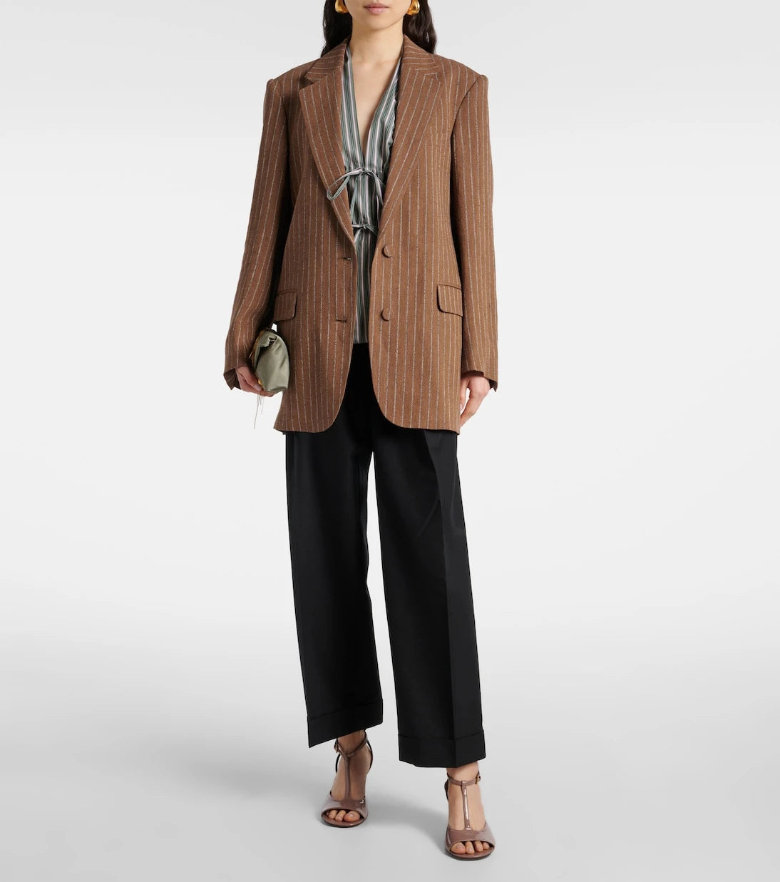 Dries Van Noten - صندل ويدج من الجلد اللامع 75