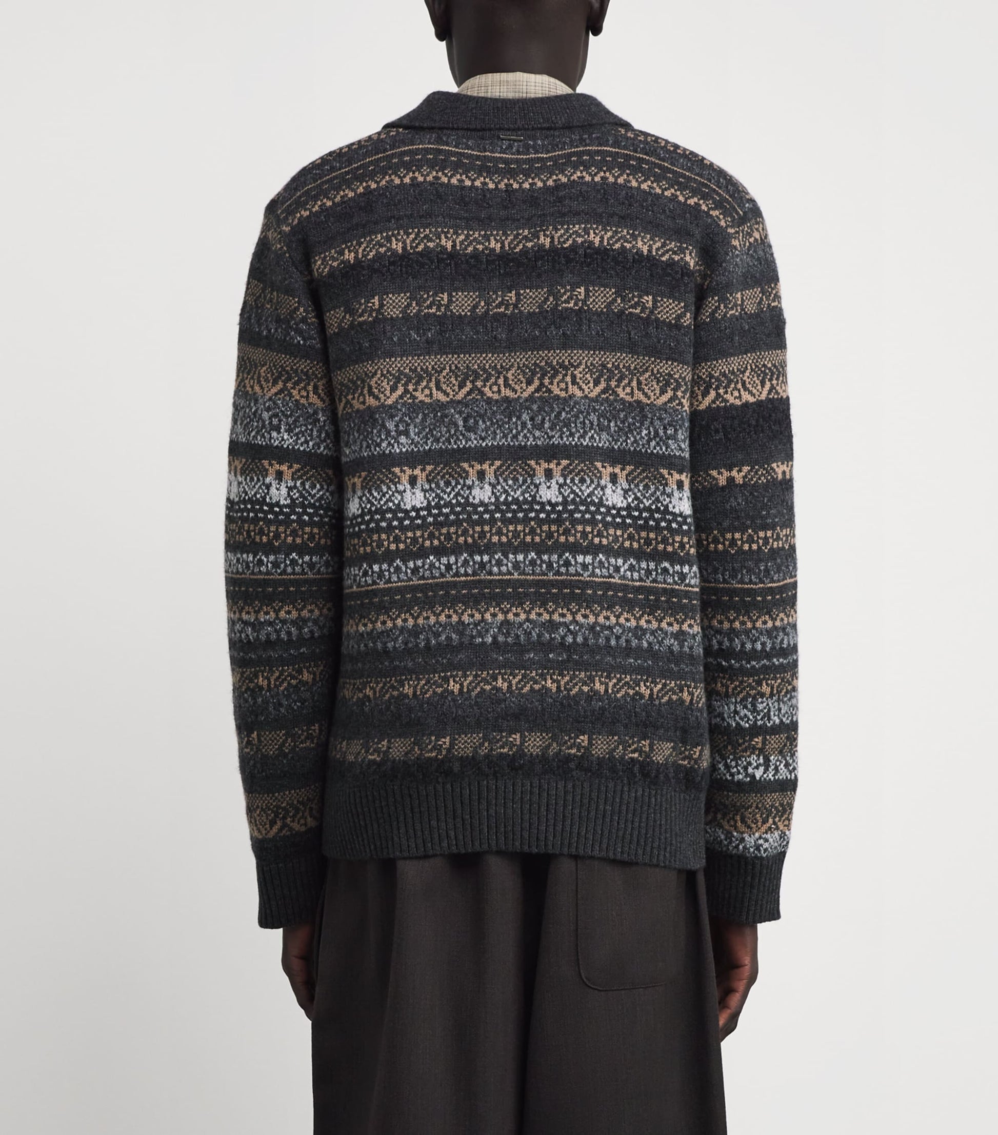 System Grey Fair Isle Cardigan