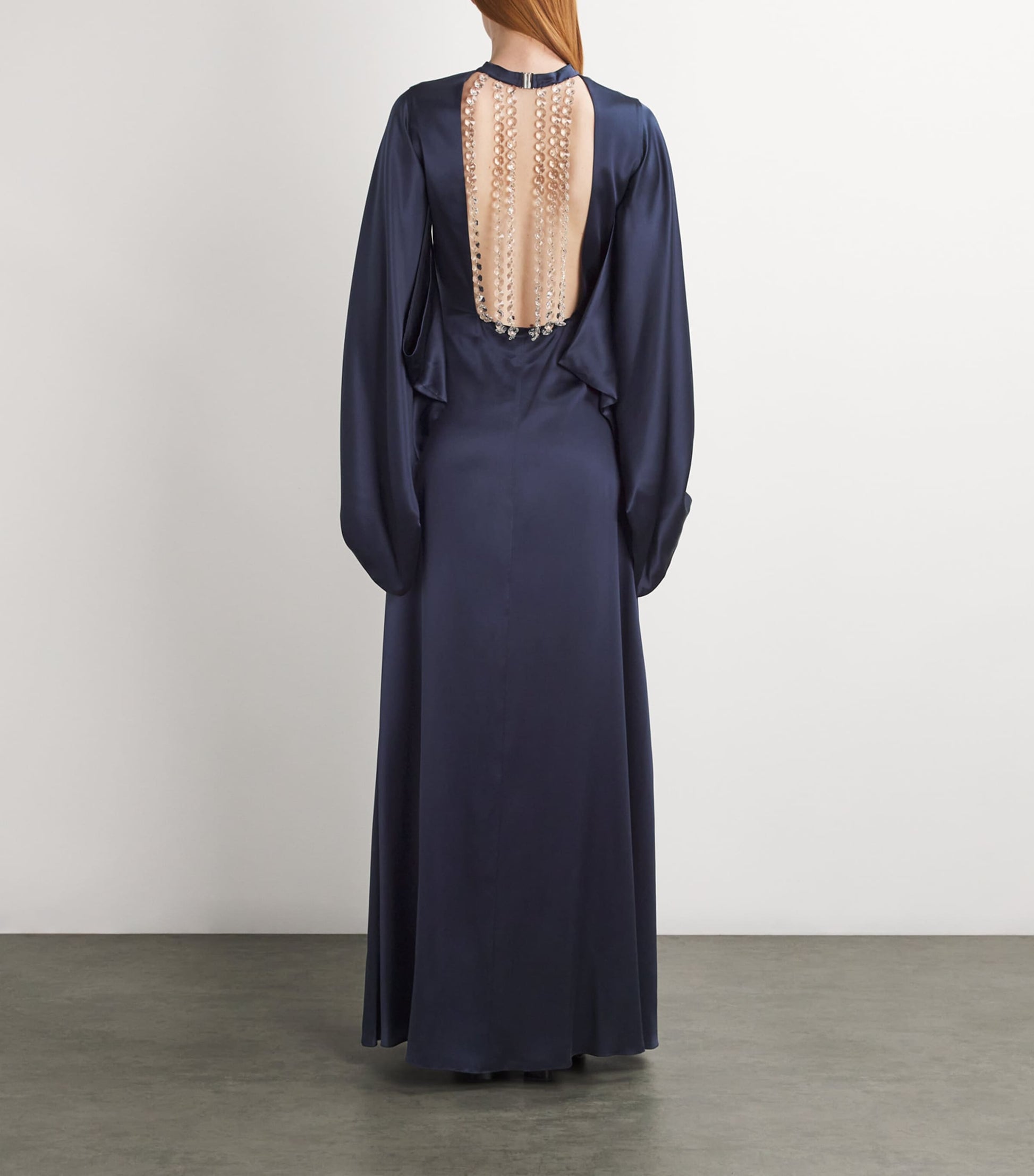 E.STOTT Navy Silk-Crystal Cleo Gown