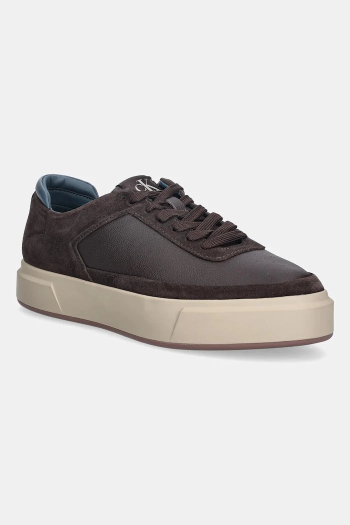 Кожени маратонки Calvin Klein BASKET CUPSOLE LACEUP LTH-NU