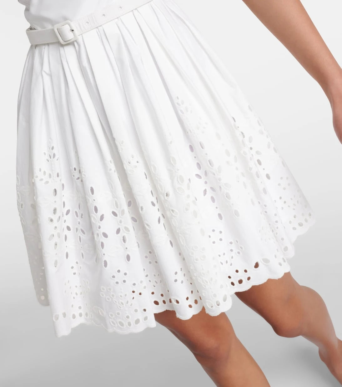 Self-Portrait - Cotton broderie anglaise minidress