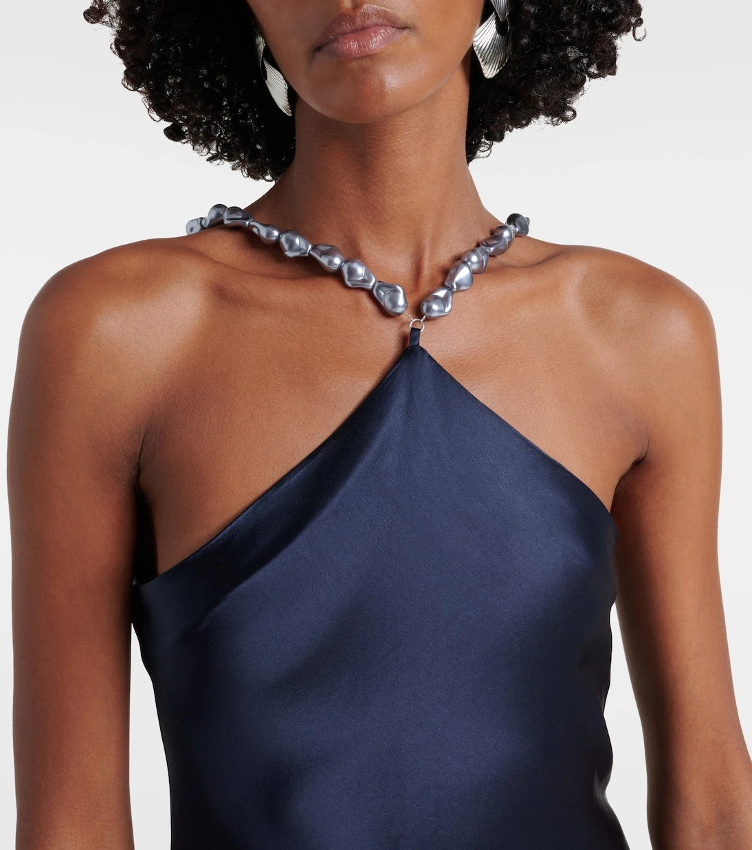 Staud - Cadence halterneck satin slip dress