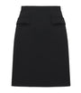 McQueen Black Wool-Blend Midi Skirt