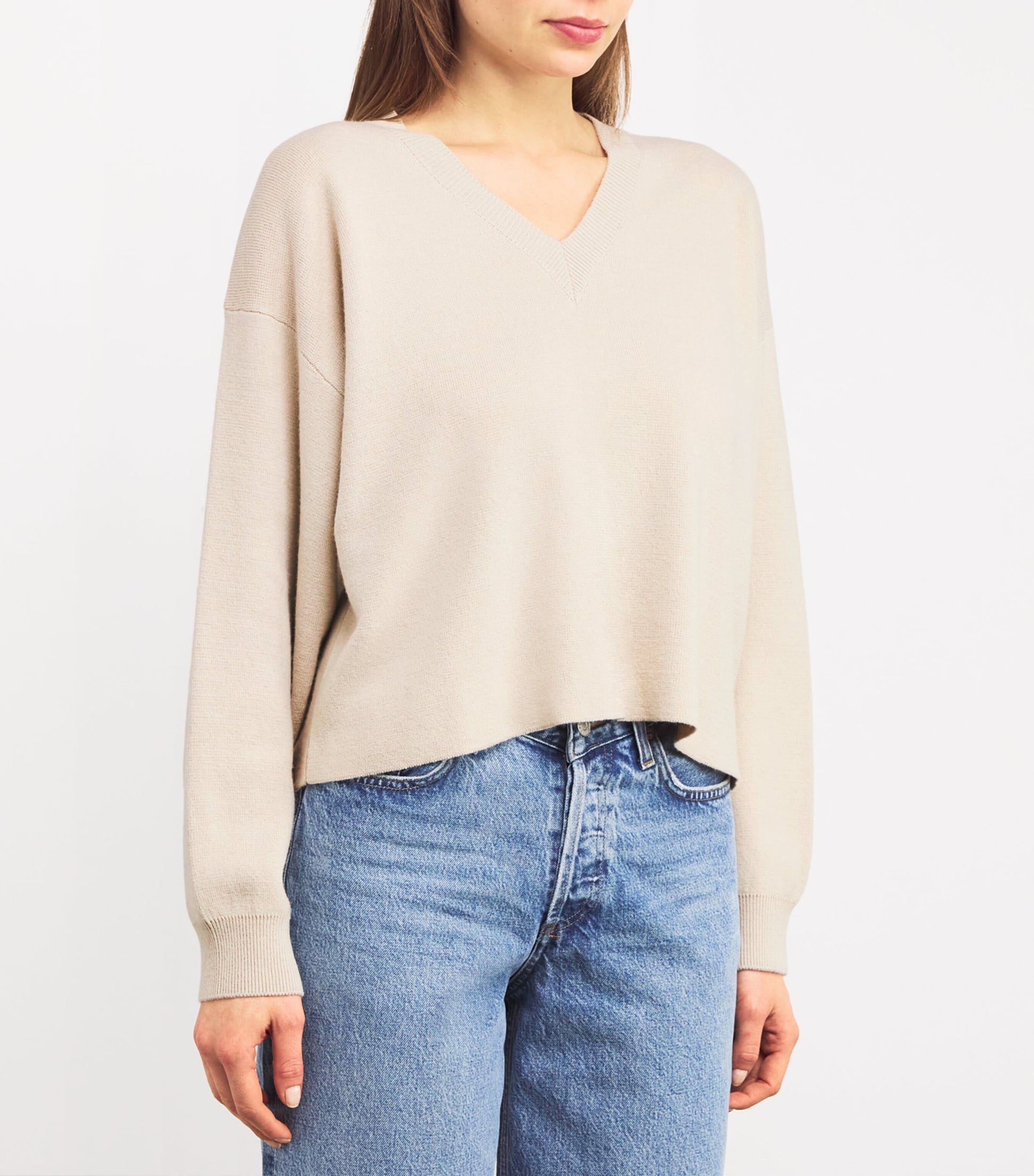 Neutral V-Neck Sweater