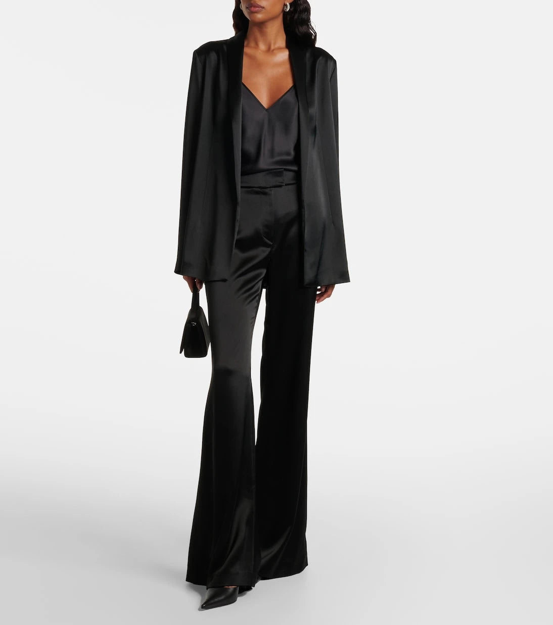 Galvan - Julianne high-rise satin flared pants