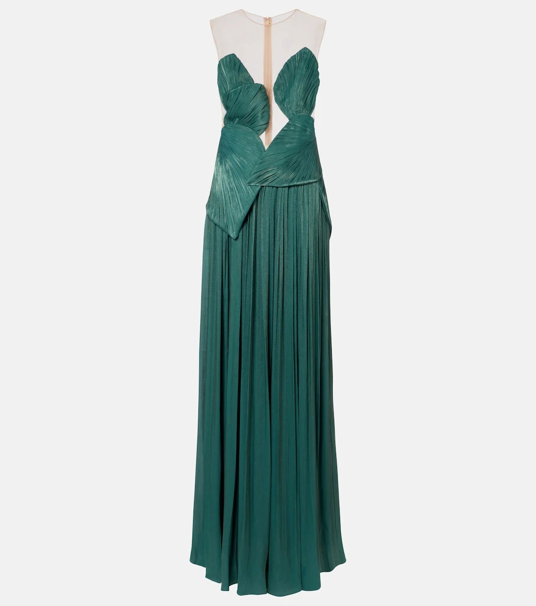 Costarellos - Serenne pleated bustier gown
