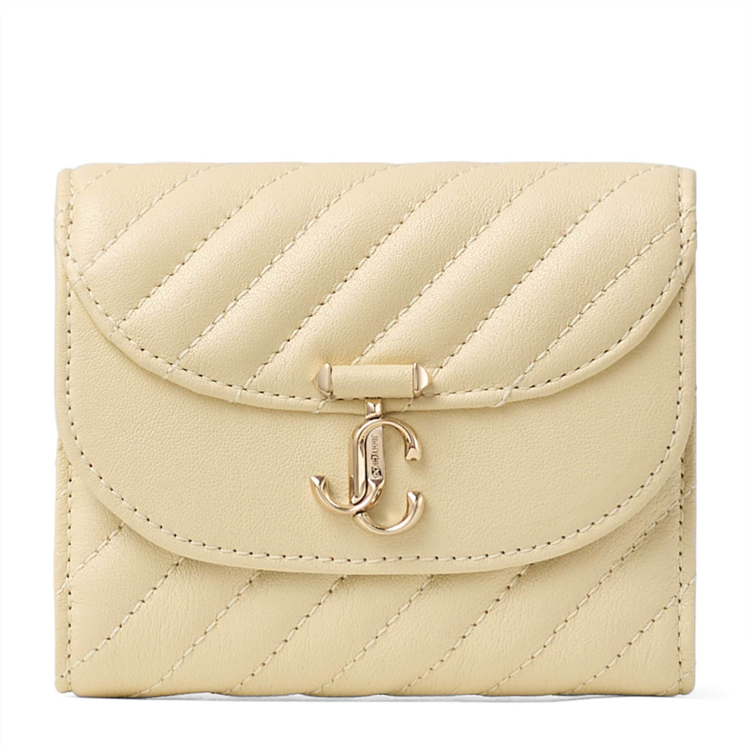Beige Curve Marinda Leather Wallet