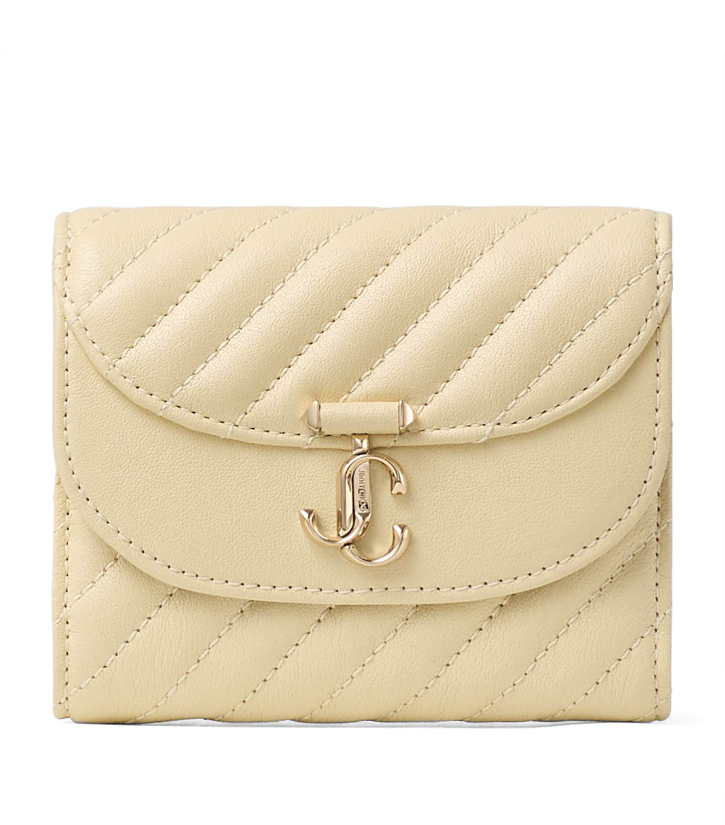Beige Curve Marinda Leather Wallet