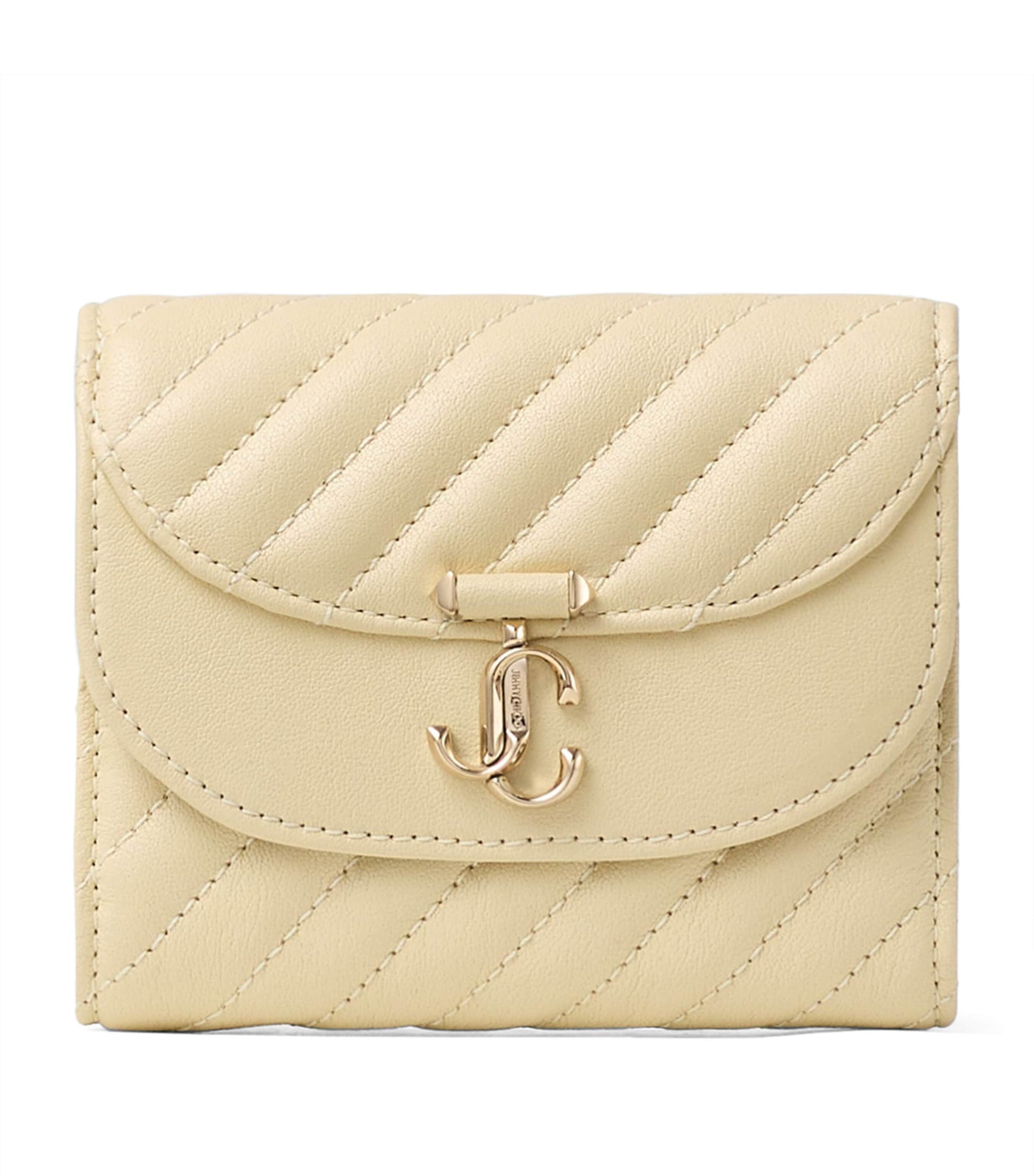 Beige Curve Marinda Leather Wallet