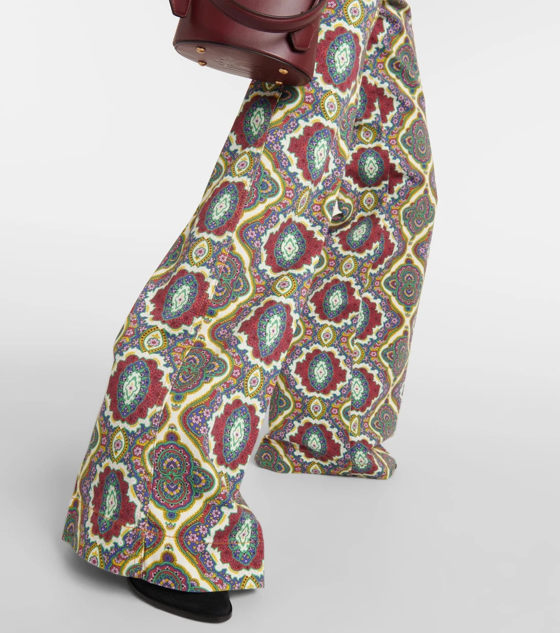Etro - جينز مطبوع بخصر عالٍ وأرجل واسعة