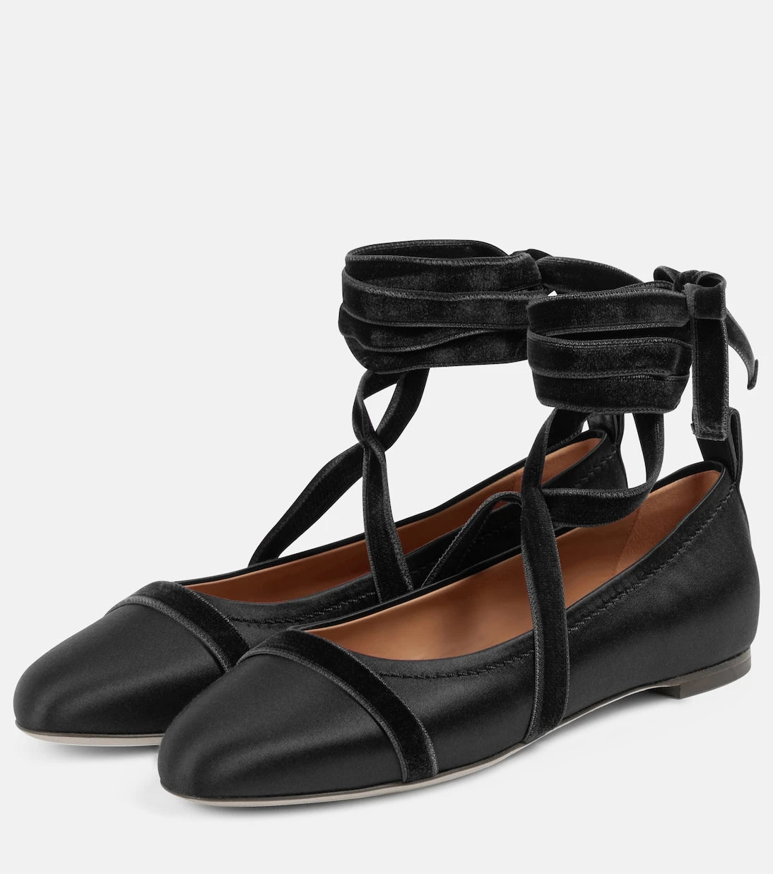 Malone Souliers - Spencer satin ballet flats