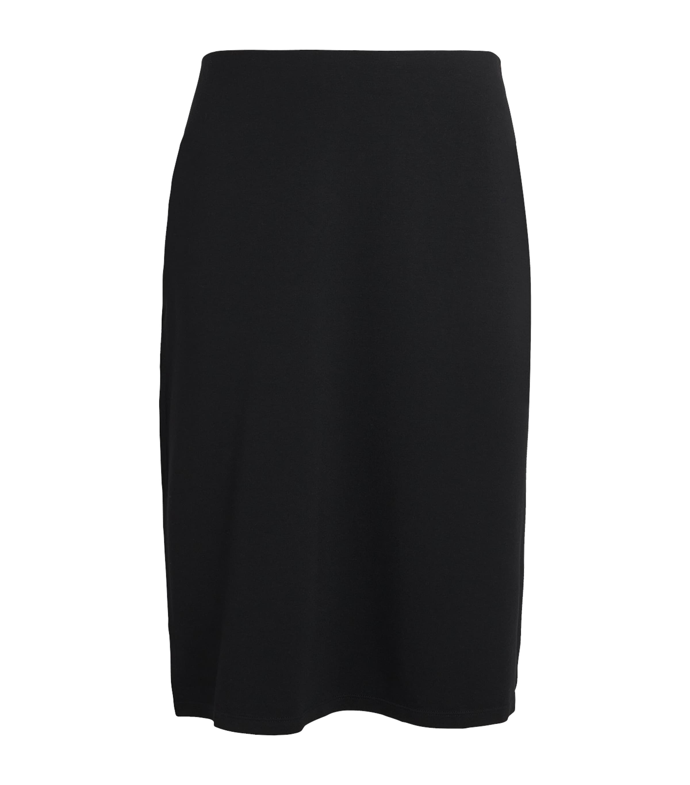 Black Smooth Layers Midi Skirt