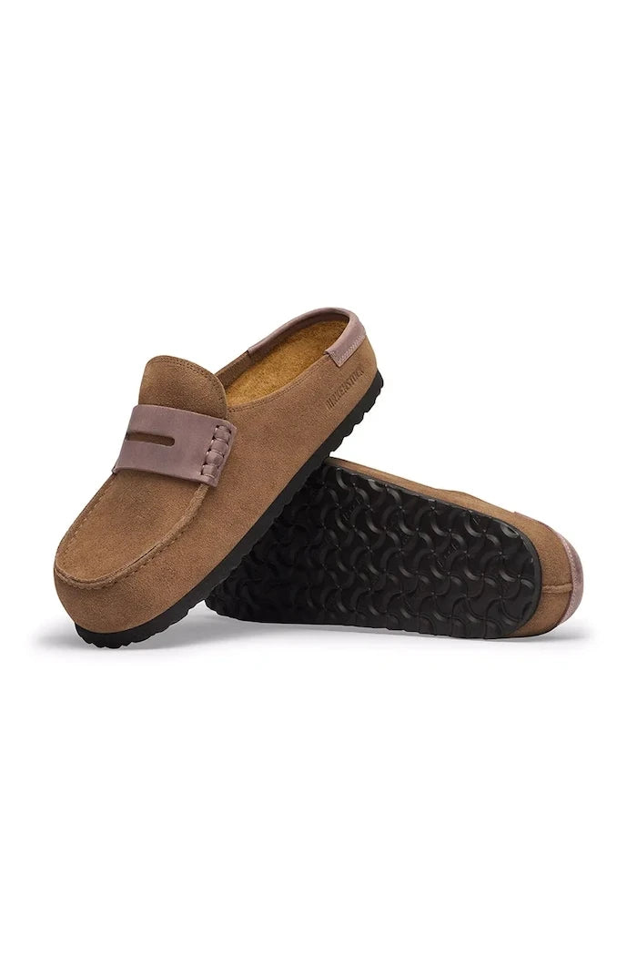 Birkenstock чехли сабо от велур Naples Wrapped double stitch Mixed Leather