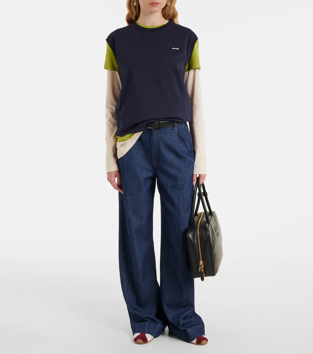 7 For All Mankind - Pleated high-rise wide-leg jeans