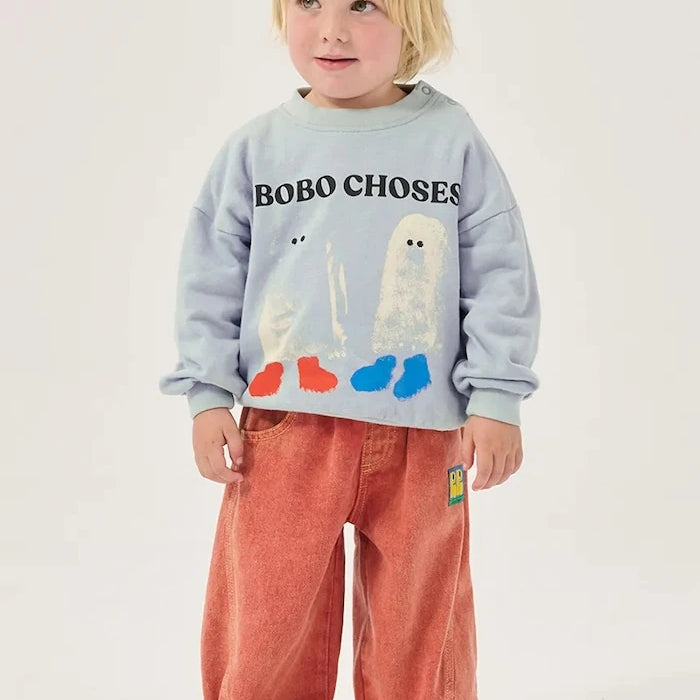 Bobo Choses Çocuklar için Pamuklu Oversize Sweatshirt Booty Ghosts