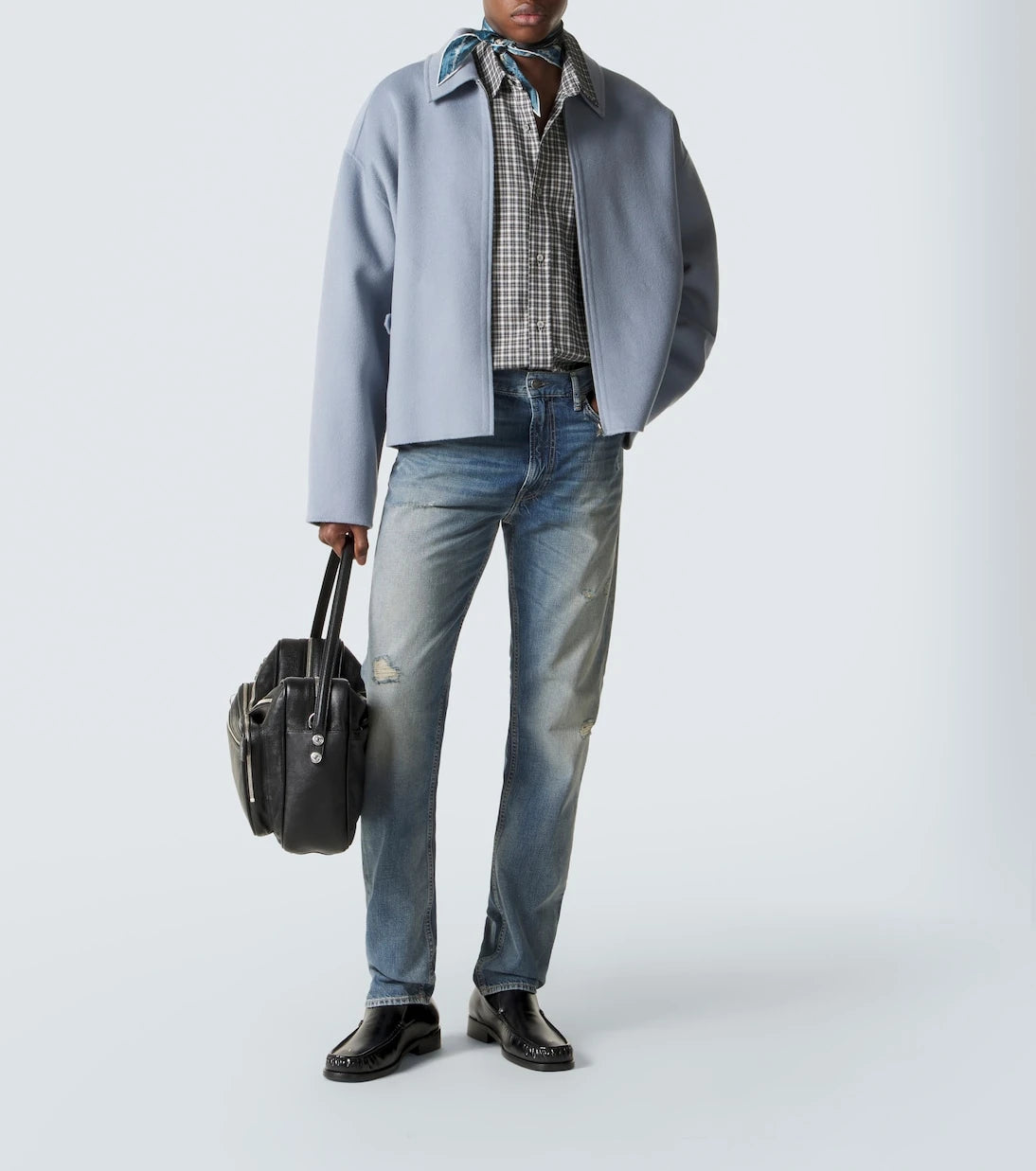 Acne Studios - بنطلون جينز 1979M بقصة ضيقة ومظهر مهترئ