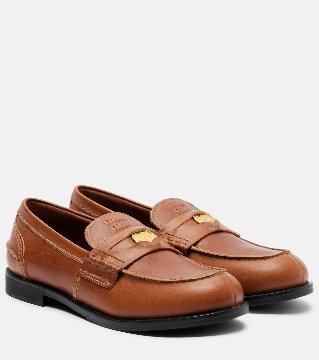 Miu Miu - Leather penny loafers