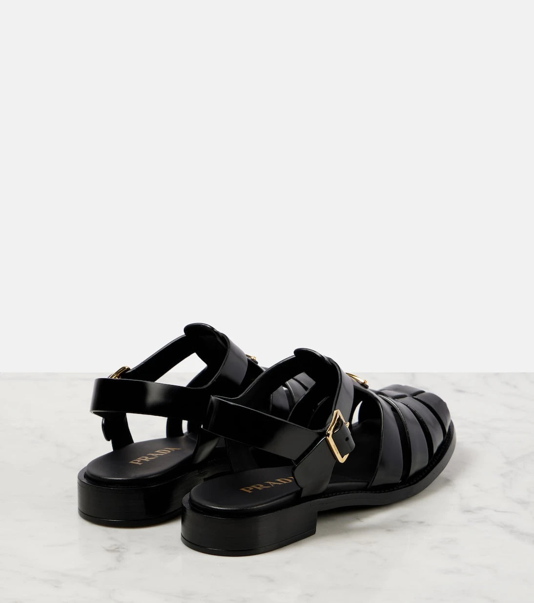 Prada - Brushed leather fisherman sandals