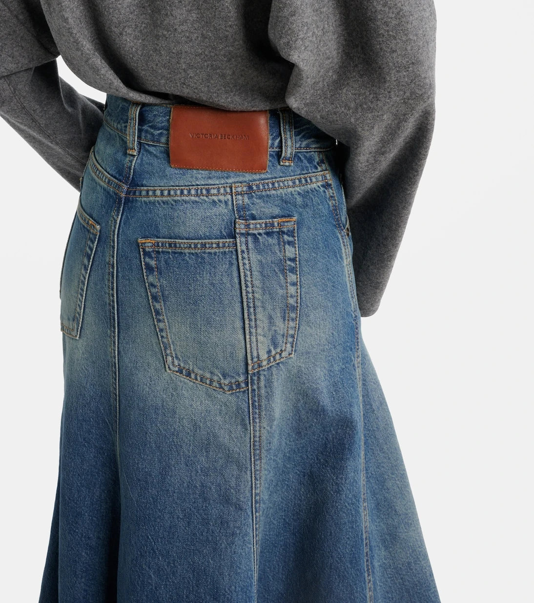 Victoria Beckham - Denim midi skirt