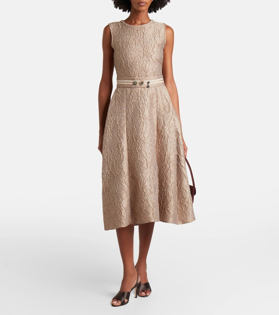 'S Max Mara - Belted jacquard midi dress