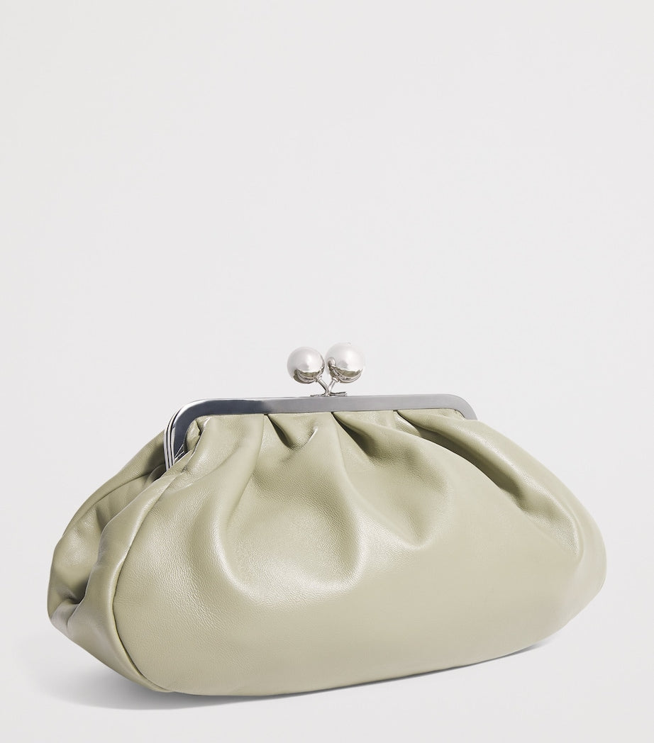 Weekend Max Mara Green Medium Leather Pasticcino Clutch Bag