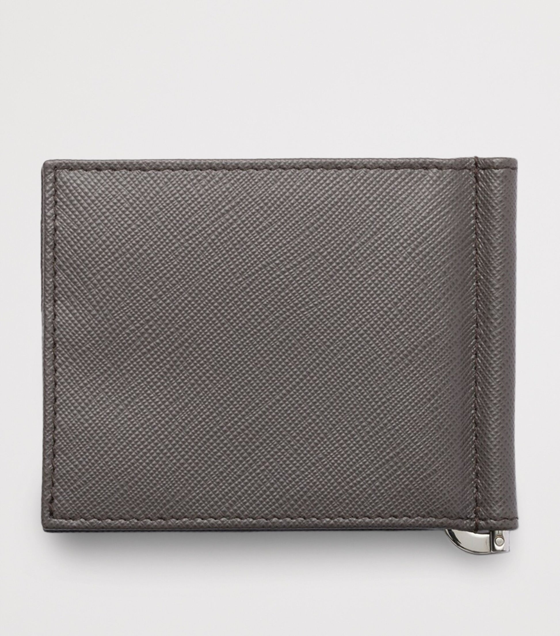 Grey Saffiano Leather Bifold Wallet