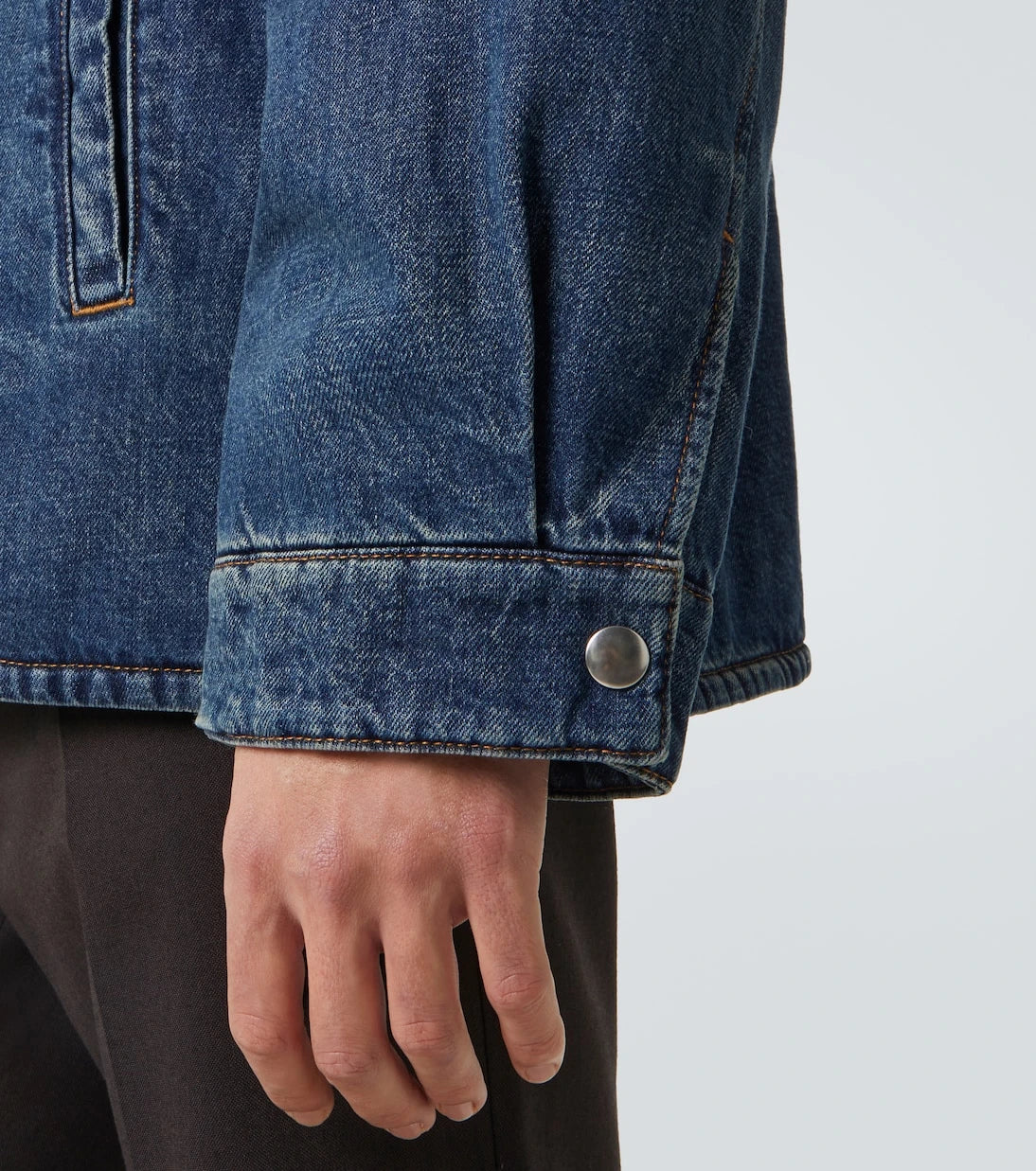 Miu Miu - Corduroy-trimmed denim down jacket